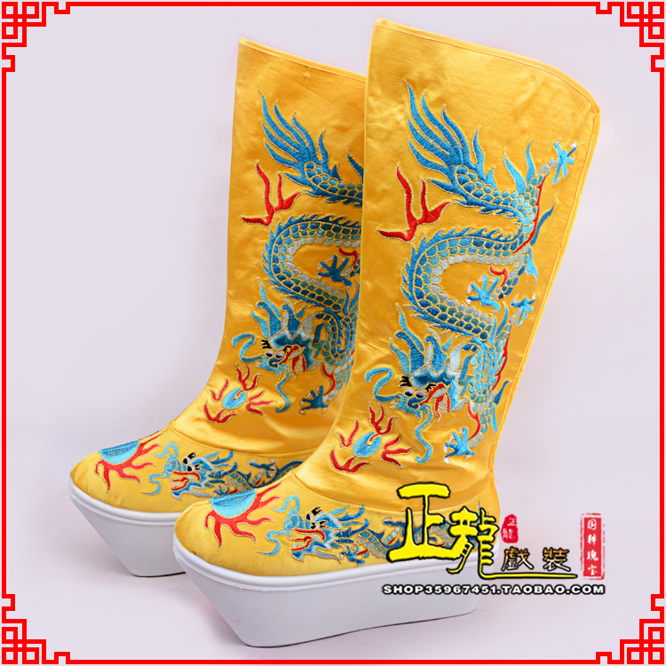 琼山皇帝龙靴变脸靴绣龙靴子厚底官靴 好龙高靴