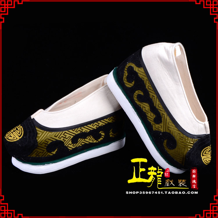 琼山戏鞋方口鞋老生鞋老旦鞋三义斋纸底内高福字履