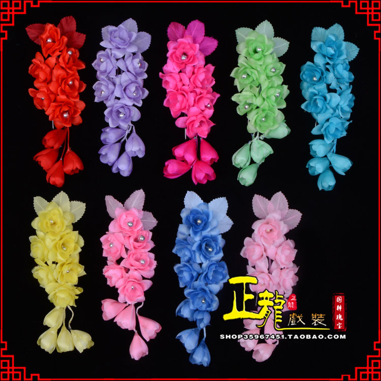 琼山鬓花头饰小花头花 真丝绢花